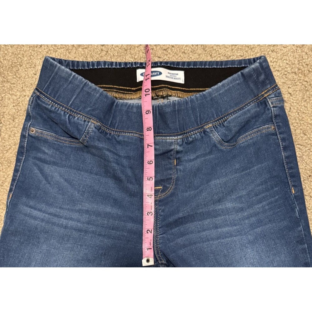 Old Navy Jeans Rockstar Built-In Sculpt Blue Denim‎ Pull-On Jegging Size 8 29x27 - Picture 10 of 13